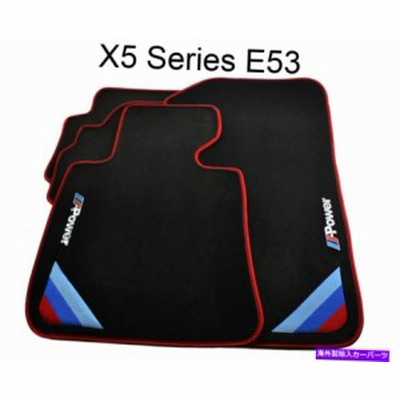フロアマット フロアマットのためにBMW X5シリーズE53ブラックレッドラウンド///パワーエンブレムLHD NEW Floor Mats For BMW X5