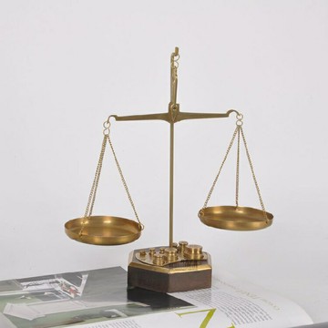 印度進口黃銅復古懷舊天平秤創意擺件開業書房桌面招財公平送禮品