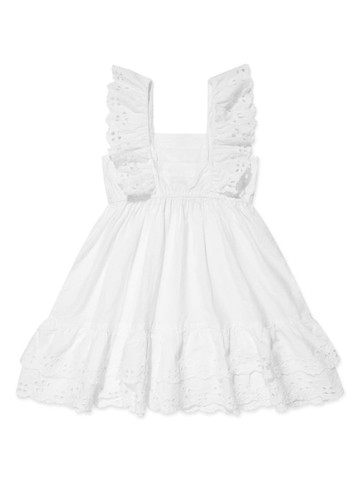 Molo - broderie-anglaise ruffled dress - kids - Cotton - 92-98 - White
