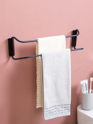 毛巾架浴巾架  免打孔毛巾架浴室毛巾掛架雙桿置物架廁所衛生間毛巾桿單桿