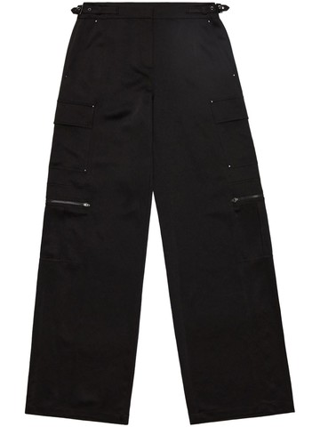 Jason Wu - wide-leg satin cargo trousers - women - Satin - 0 - Black