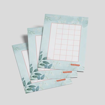 硬筆書寫作品紙 A5 淡藍 28格30入・厚磅紙・鋼筆可用