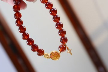 天然橙紅石榴石手鏈搭配銀鍍金扎基拉姆本命年必備生日情人節禮物