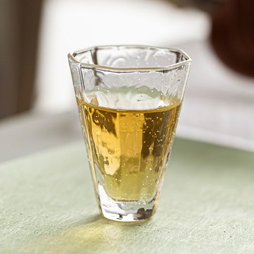 【台灣公司貨】免運/快速出貨 耐熱玻璃品茗杯 清酒杯八方小高杯日式手工主人杯茶道茶杯