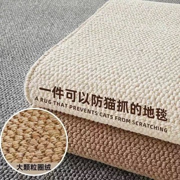 🌸🌸日式仿劍麻地毯菠蘿圈客廳茶几臥室牀邊簡約防貓抓防滑吸水地墊子