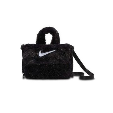 Nike 人造皮草斜背包 (1L) 金蔥 斜背包 黑 FZ1329-010 [台灣現貨]