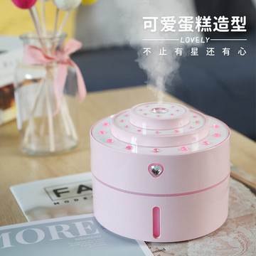 新款心鉆加濕器家用車載加濕補水祛干燥七彩燈夜燈加濕器
