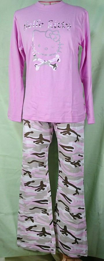 【震撼精品百貨】Hello Kitty 凱蒂貓 衣褲組 迷彩粉 震撼日式精品百貨