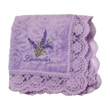Lavender 紫色薰衣草刺繡蕾絲小方巾(24.5CM)