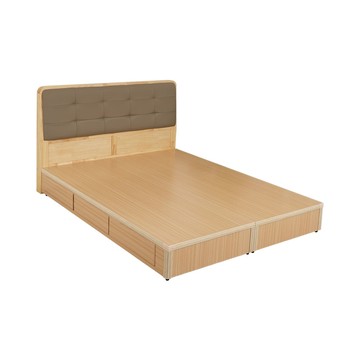 Homelike 喜家居雙人5尺六抽屜床組-原木色(2531)