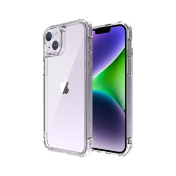 LINKASE AIR 2022 iPhone 14 / 14 Plus / 14 Pro / 14 Pro Max 軍規防摔抗變色抗菌大猩猩玻璃掛繩保護殼-不可思議激淨透(附掛繩) iPhone 14 6.1吋(兩顆鏡頭)專用-透明