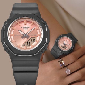 CASIO 卡西歐 G-SHOCK 八角時尚粉水晶色柔光雙顯手錶 電子錶 女錶 1212購物節 送禮推薦 GMA-P2110SC-4A