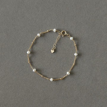 14kgf 淡水珍珠手鍊(小顆)