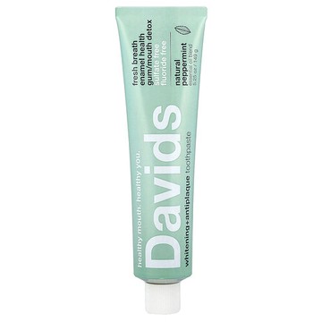 Davids, 潔白 + 防蛀牙膏，天然薄荷味，5.25 盎司（149 克）