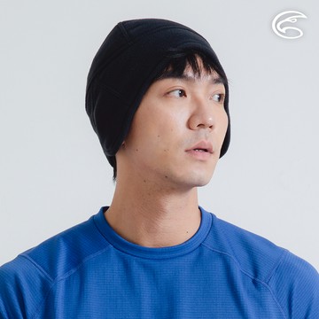 ADISI OceanPure溫控消臭抗靜電保暖雙層護耳帽 AH24114 極致黑 (F)｜刷毛 快乾 抑菌 海洋紗 環保紗