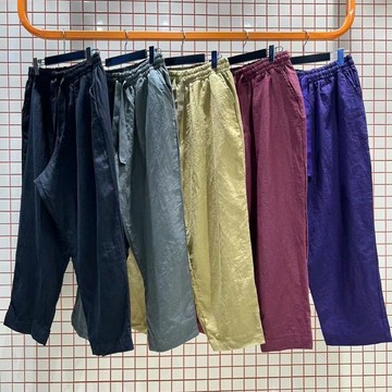 Chemistry_Boys - 韓國 MPT532 NOIR 棉麻 鬆緊抽繩 長褲 (五色)