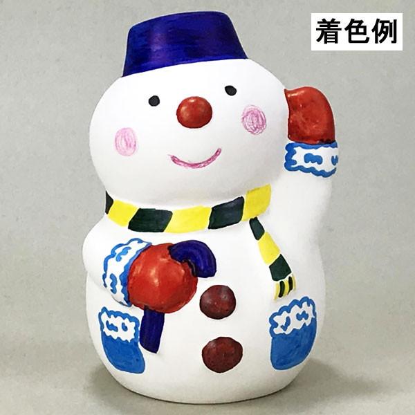 クリスマス手作り工作キット 陶器の色塗り貯金箱 雪だるま