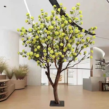 人造花 仿真植物 仿真樹 仿真綠植 仿真擺飾 款仿真繡球花樹幸福樹家居客廳商場室內外玄關中式布景落地假樹137S 快速出貨