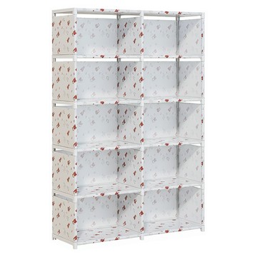 組裝書櫃架 - 雙排 12mm加粗鍍鋅鋼管  80 x 29 x 155cm  白熊 白色  10格