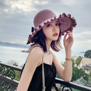 春秋漁夫帽女遮臉百搭純色遮陽帽大帽檐夏防曬太陽帽子女韓版潮流