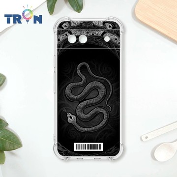 TRON GOOGLE Pixel 8A 黑白蛇圖騰 四角防摔載具殼 軟殼 手機殼