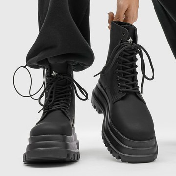 馬丁靴男款2025新款秋季英倫風厚底增高休閑皮鞋男款真皮大頭鞋男