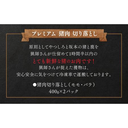 ふるさと納税 プレミアム 猪肉切り落とし モモ・バラ 合計800g 熊本県八代市