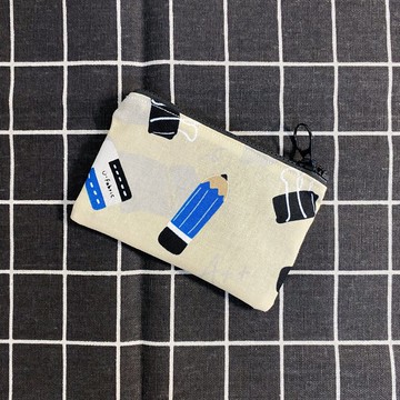現貨手作鉛筆文具印花零錢包收納包