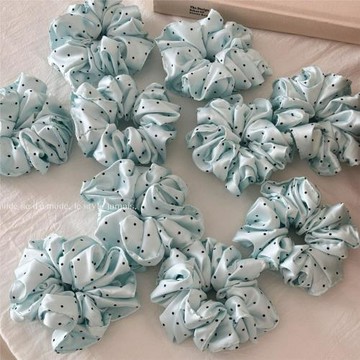 韓系甜美波點大腸發圈女高級感頭花發繩溫柔扎發頭繩大腸圈發飾
