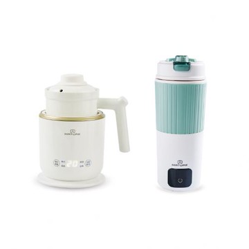 MATURE美萃 全球通用316不鏽鋼速熱電熱水杯650ml CY-1671+剛剛好陶瓷電煮鍋 CY-1626