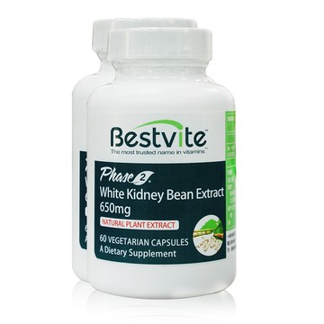 Bestvite PHASE 2白腎豆 650mg專利型膠囊2瓶組 (60顆*2瓶)