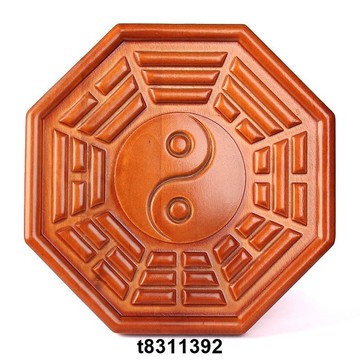 ✨台灣出貨✨桃木 八卦鏡 掛件 木雕 實木 陰陽 八卦鏡 太極 陰陽魚 桃木鏡 太極圖 八卦盤 風水飾品 桃木工藝