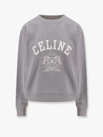 Cotton sweatshirt with frontal logo - CELINE - gender_Woman
