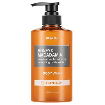 KUNDAL 昆黛爾 蜂蜜澳洲堅果保濕沐浴露 清潔皂香  500ml  1瓶
