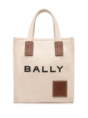Bally - mini Akelai canvas tote bag - women - Cotton/Calf Leather/Rayon - One Size - Neutrals