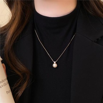 單顆珍珠項鏈女2026新款頸鏈吊墜大氣高檔高級感輕奢小眾毛衣配飾