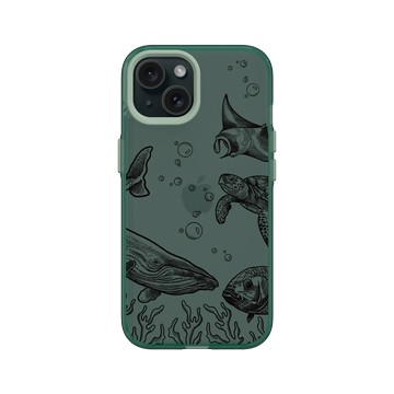 iPhone 15 Clear 憂墨綠 - MYMY REVERZ TATTOO - 海底世界