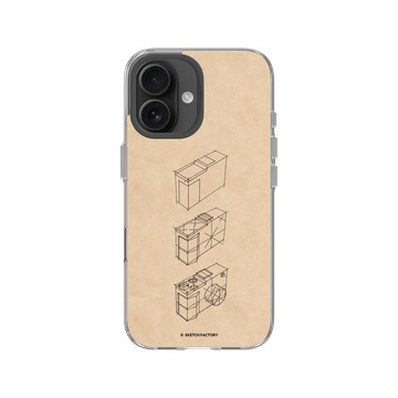 iPhone 16 Clear Case（相機按鈕） 透明 - Sketch Factory - 相機素描