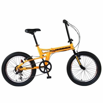 HUMMER(ハマー) FDB206FAT-BIKE イエロー 20インチ 極太3.0タイヤ 折りたたみ式 迫力ある自転車 シマノ製6段変速
