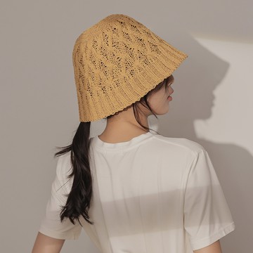 麻花編織鐘型帽-卡【KT27358】