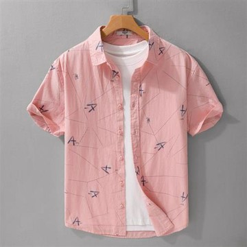 【巴黎精品】現貨+預購 男襯衫短袖上衣男日系寬鬆休閒襯衫男裝-夏日潮流字母印花男上衣3色a1kq40