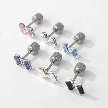 鎖珠耳環｜綺麗閃電．施華洛世奇元素．無禮盒．單支