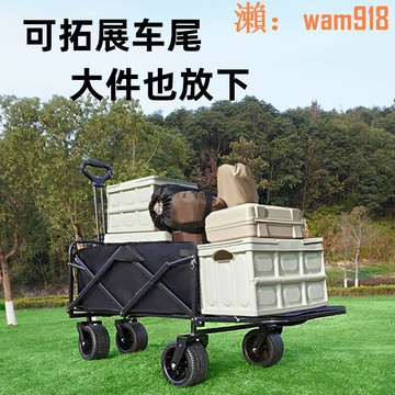 【店長推薦】摆地摊专用小推车便携式可折叠拉货购物车移动户外营地露营野餐车