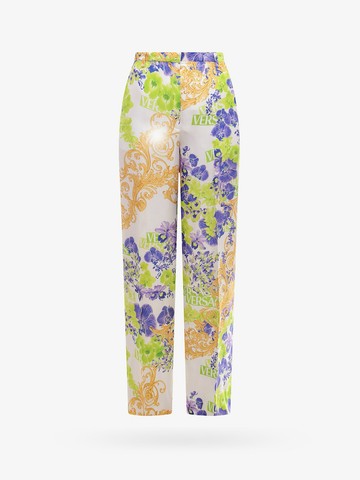 Viscose  trouser with versace orchid print - VERSACE - gender_Woman