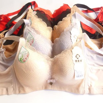 捷曼詩2399柔膚棉中厚款四排扣無鋼圈女聚攏內衣透氣文胸