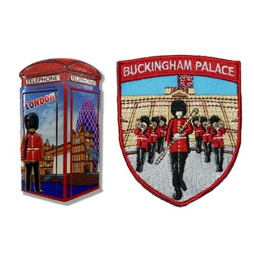 英國電話亭創意地標磁鐵+英國 白金漢宮 紅衛兵補丁【2件組】可愛磁鐵 卡通磁鐵 出國禮物 造型立體磁鐵鐵 紀念磁鐵 冰箱貼