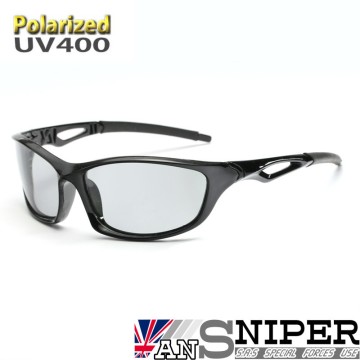 [英國ansniper] SP-KP005-1003 / UV400-保麗萊偏光REVO鏡片運動款/亮黑框變色太陽眼鏡