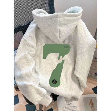 愛依依 衛衣 長袖T卹 原宿風 印花上衣 S-2XL 新款連帽衛衣男女款設計感情情侶寬鬆加絨加厚-11723.