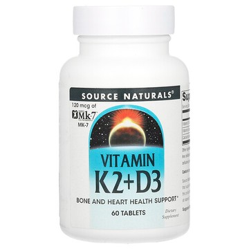 Source Naturals, 維生素 K2 + D3，60 片裝