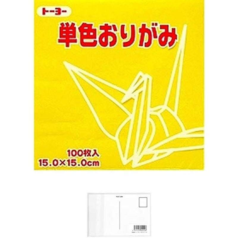 トーヨー 064110 単色おりがみ 15cm き 100枚入 まとめ買い 6 パック +